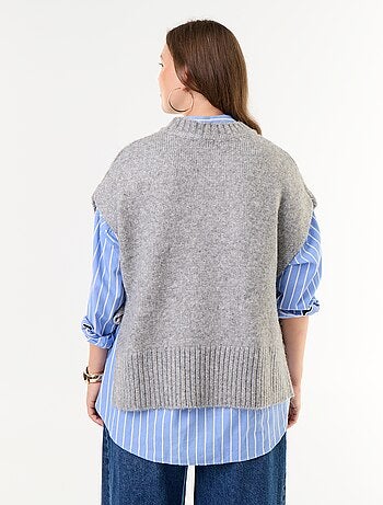 Maglione senza maniche con laccetti sui lati