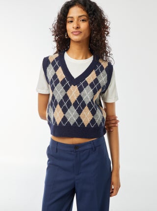 Maglione senza maniche con t-shirt 2-in-1