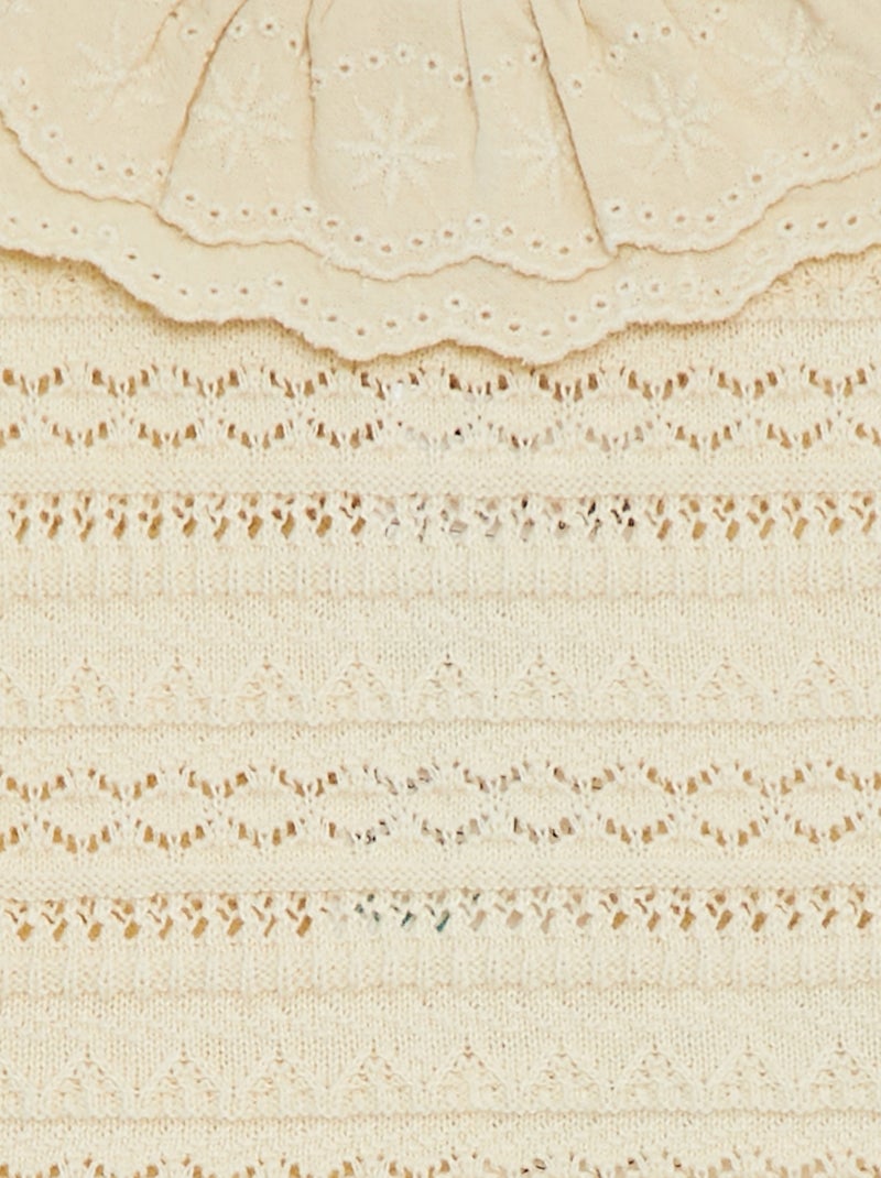 Maglione senza maniche in maglia traforata BIANCO - Kiabi