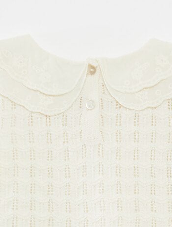 Maglione senza maniche in maglia traforata