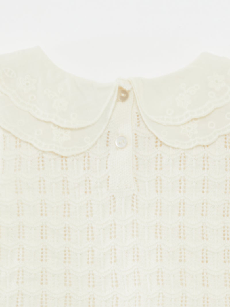 Maglione senza maniche in maglia traforata Bianco - Kiabi