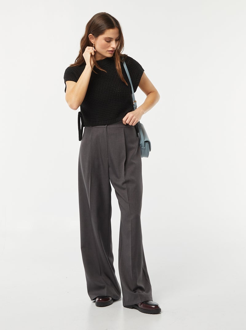 Maglione senza maniche lavorato all'uncinetto nero - Kiabi