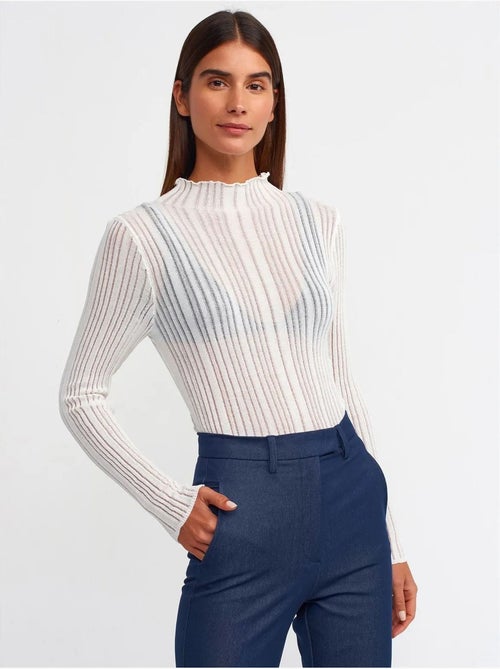 Maglione slim fit a coste con collo mezzo dolcevita dilvin - Kiabi Maglione slim fit a coste con collo mezzo dolcevita dilvin - Kiabi
