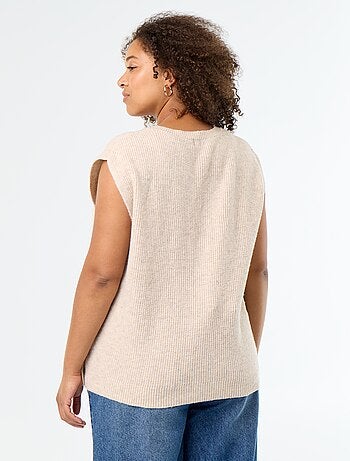 Maglione smanicato con gioielli fantasia dorati