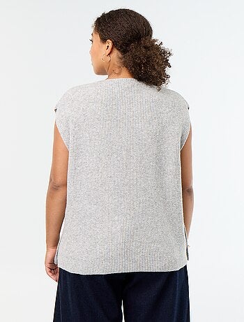 Maglione smanicato con gioielli fantasia dorati