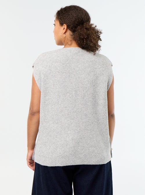 Maglione smanicato con gioielli fantasia dorati - Kiabi