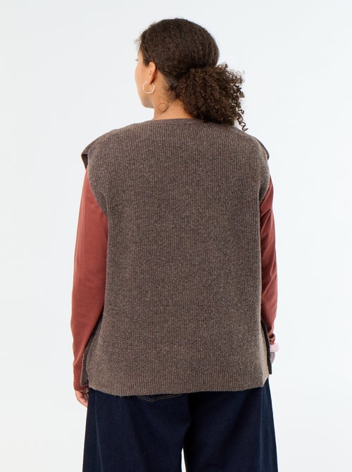 Maglione smanicato con gioielli fantasia dorati - Kiabi