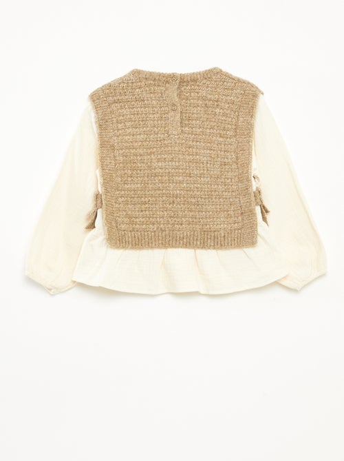 Maglione smanicato e blusa 2 in 1 - Kiabi