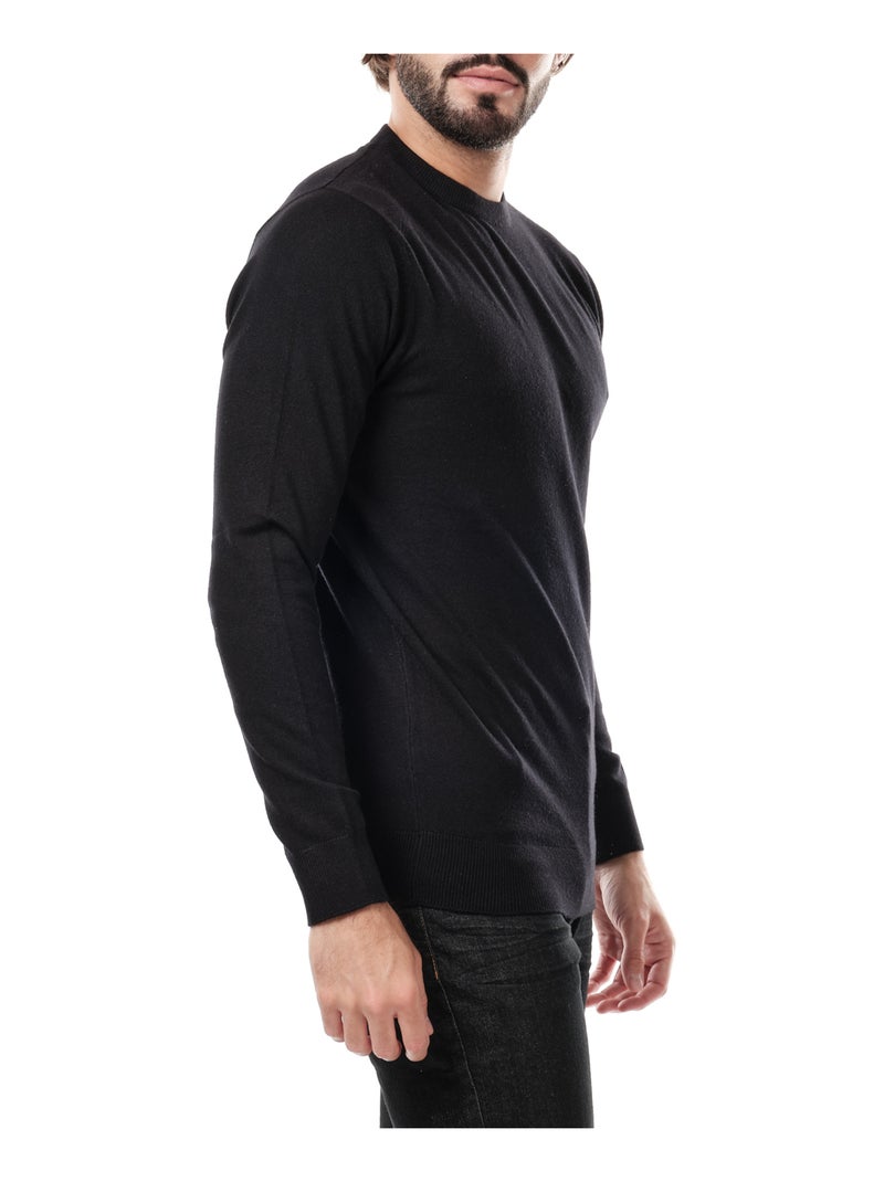 Maglione sottile con collo rotondo Nero - Kiabi