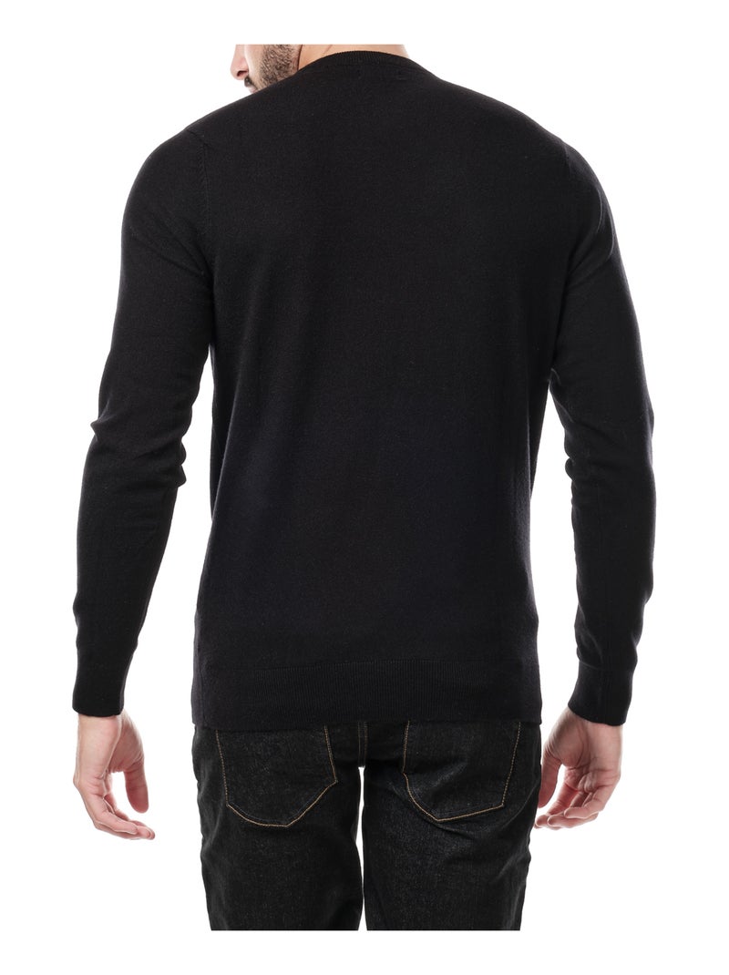 Maglione sottile con collo rotondo Nero - Kiabi