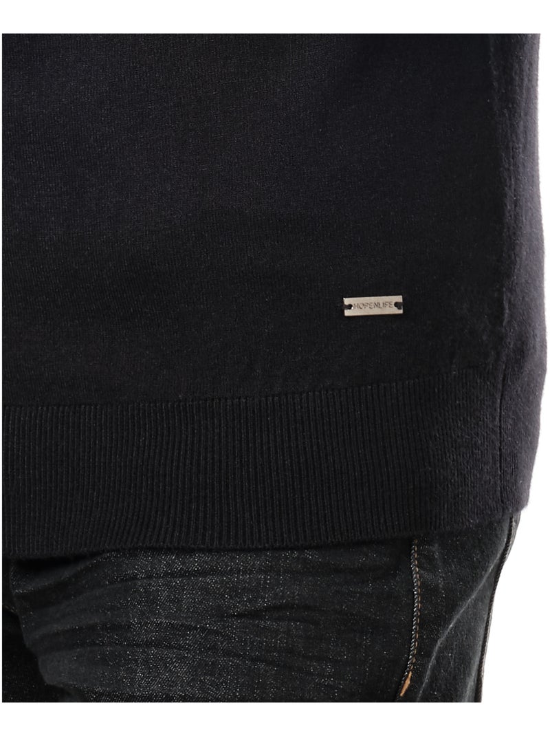 Maglione sottile con collo rotondo Nero - Kiabi