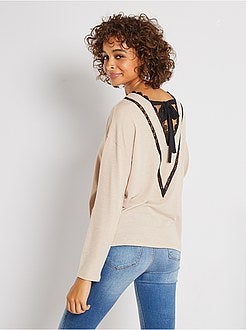 Maglione sottile dettagli in pizzo - Kiabi