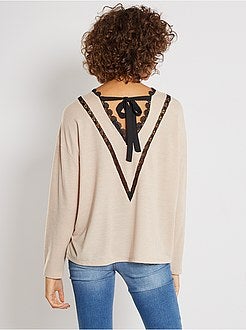 Maglione sottile dettagli in pizzo - Kiabi