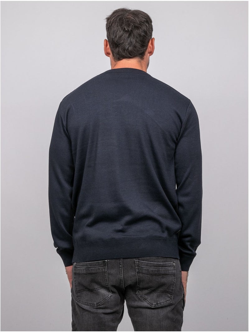Maglione sottile girocollo jacquard loranch Blu marino - Kiabi