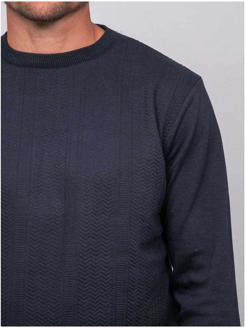 Maglione sottile girocollo jacquard loranch Blu marino - Kiabi