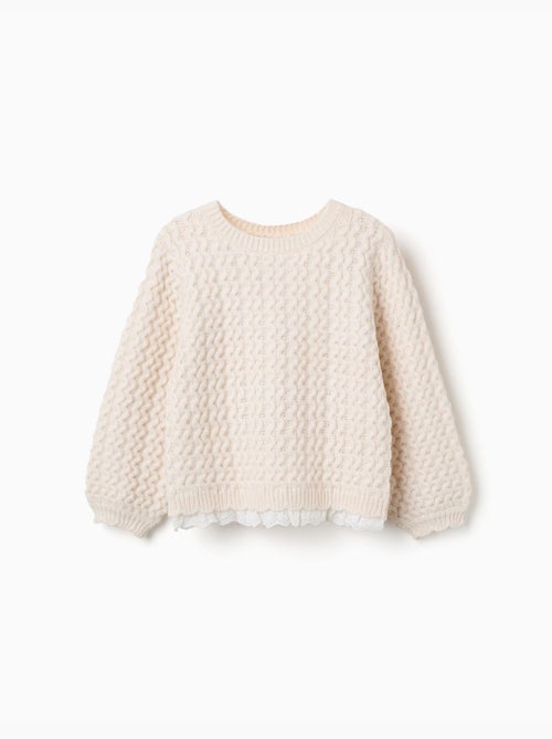 Maglione spesso con ricamo inglese - Kiabi