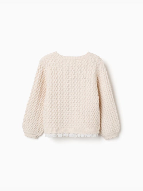 Maglione spesso con ricamo inglese - Kiabi