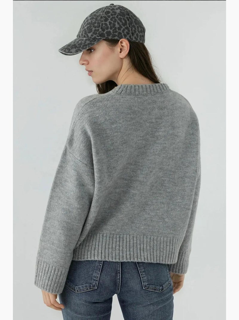 Maglione spesso girocollo dal tocco extra morbido hiccup Grigio chiaro - Kiabi