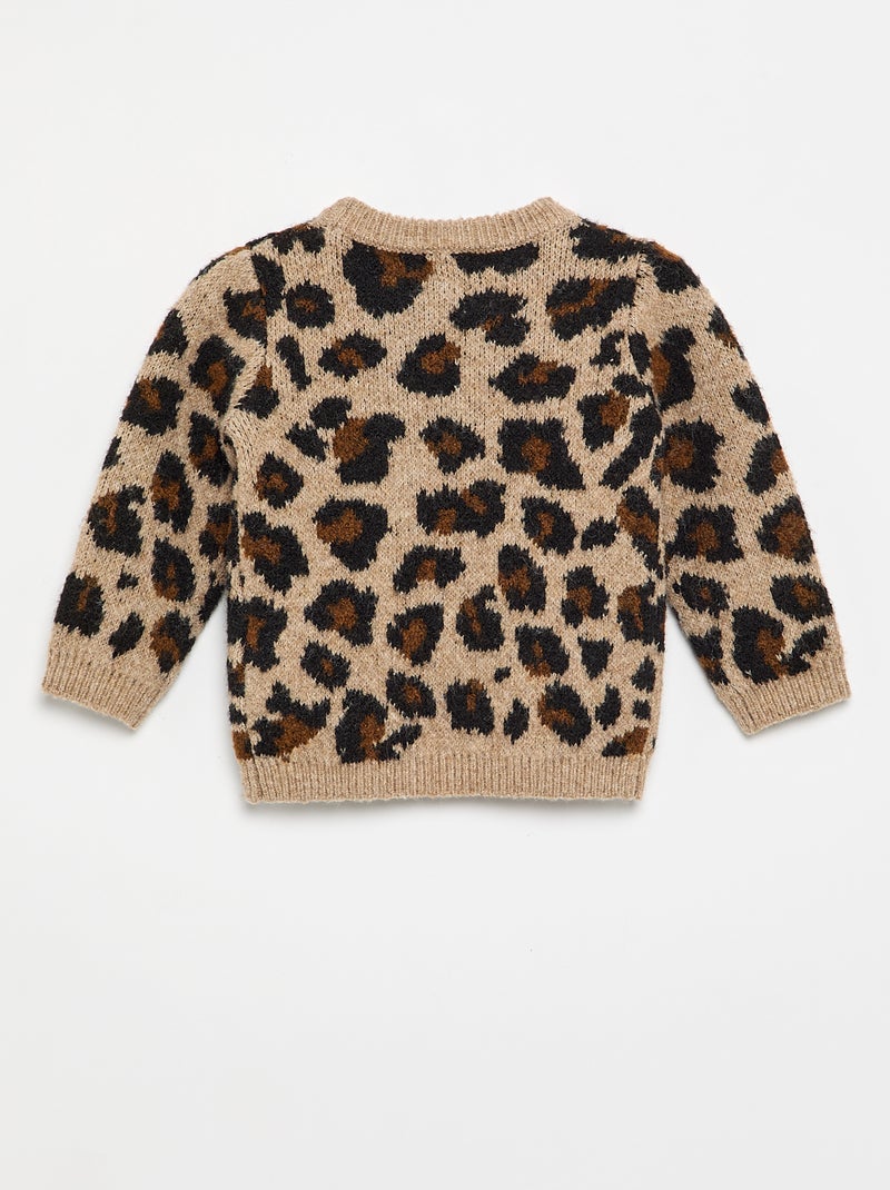 Maglione stampa leopardata Beige - Kiabi