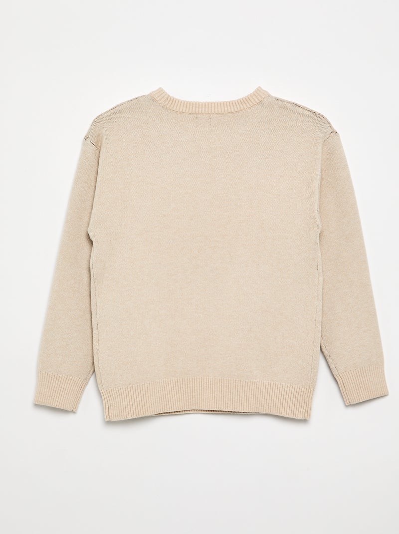 Maglione stampato a maniche lunghe Beige - Kiabi