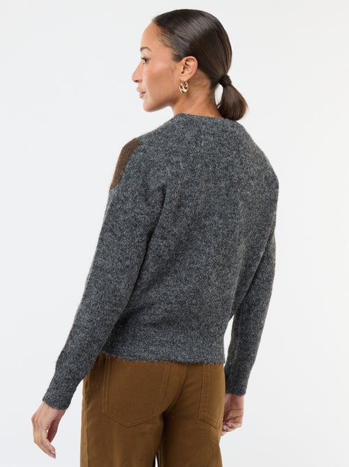 Maglione stampato a quadri jacquard - Kiabi