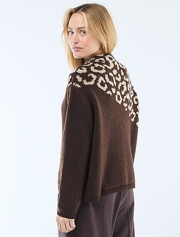 Maglione stampato leopardato
