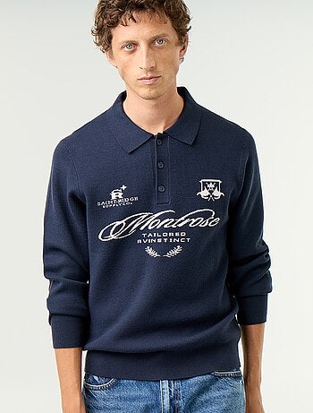 Maglione stile polo con stampa
