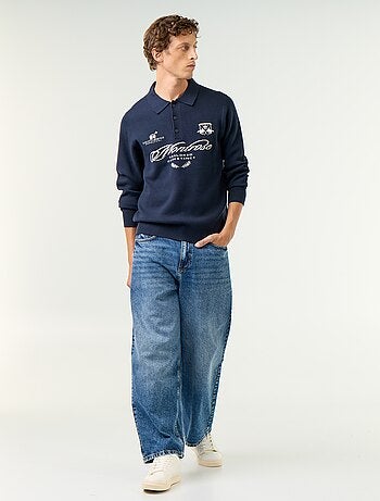 Maglione stile polo con stampa