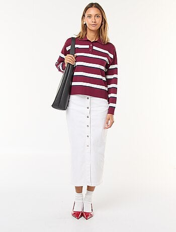 Maglia stile polo in maglia stretch