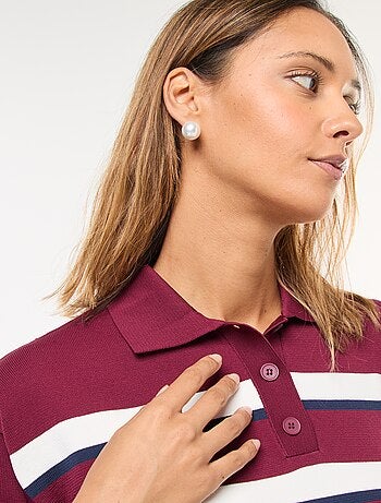 Maglia stile polo in maglia stretch