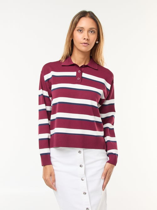 Maglione stile polo in maglia stretch - Kiabi