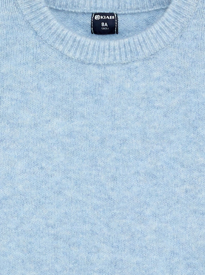 Maglione tinta unita a maniche lunghe Blu - Kiabi