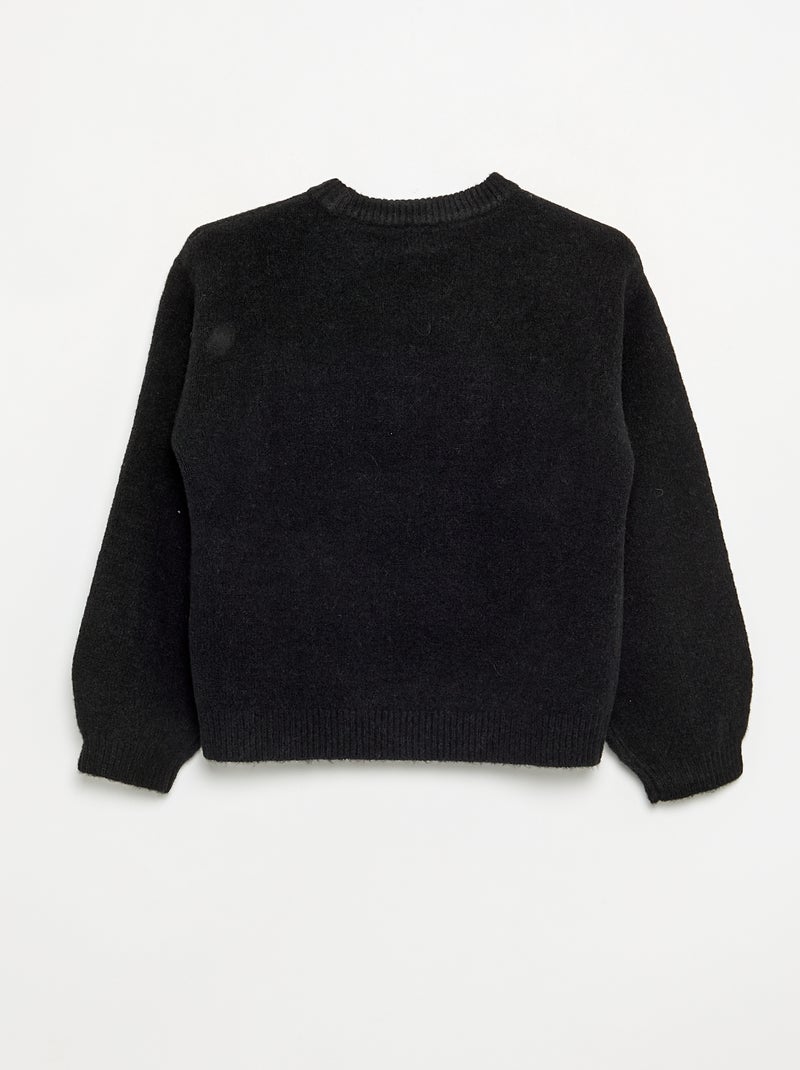 Maglione tinta unita a maniche lunghe Nero - Kiabi