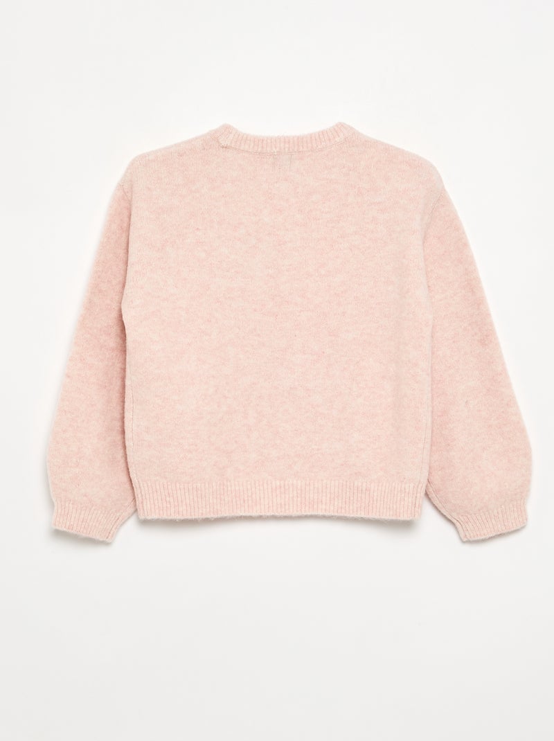 Maglione tinta unita a maniche lunghe Rosa - Kiabi