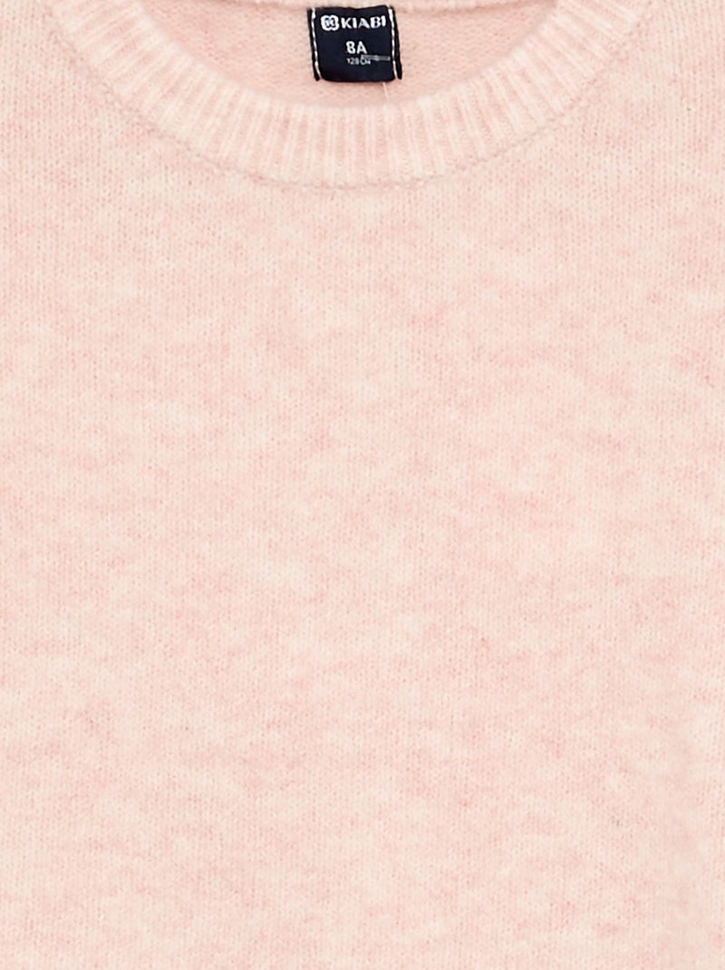 Maglione tinta unita a maniche lunghe Rosa - Kiabi