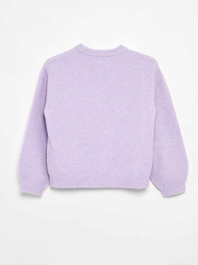 Maglione tinta unita a maniche lunghe Viola - Kiabi