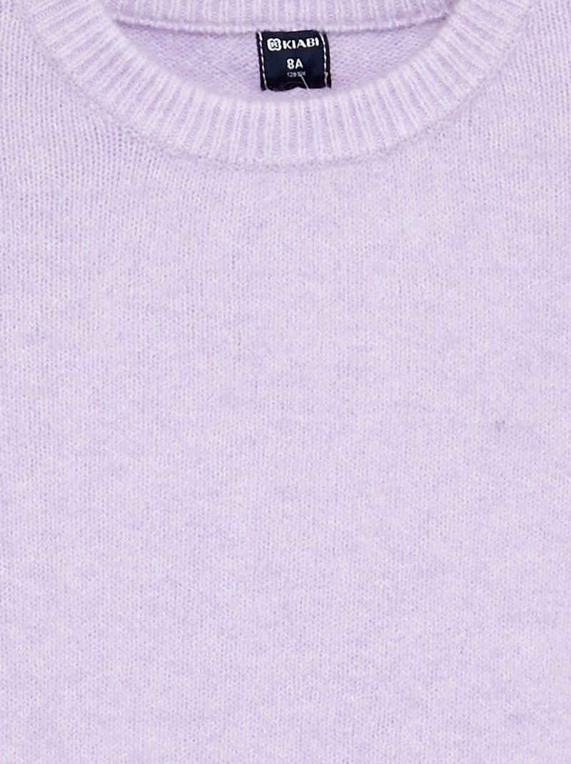 Maglione tinta unita a maniche lunghe Viola - Kiabi