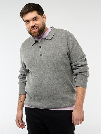 Maglione basic collo polo abbottonato