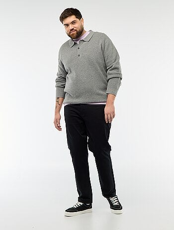 Maglione basic collo polo abbottonato