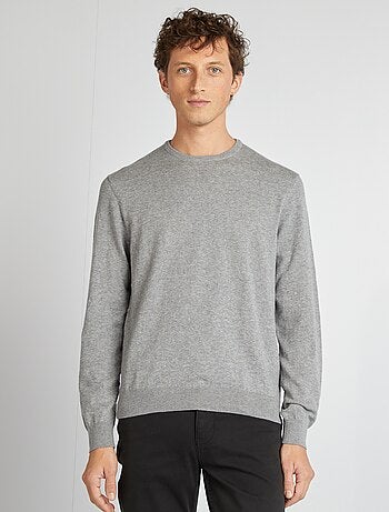Maglione tinta unita con scollo rotondo
