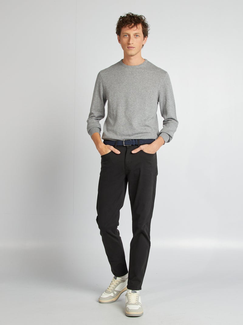 Maglione tinta unita con scollo rotondo GRIGIO - Kiabi