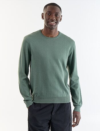 Maglione tinta unita con scollo rotondo