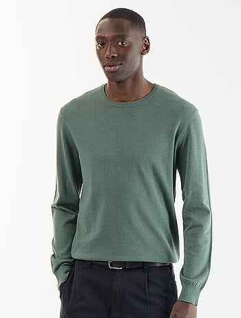 Maglione tinta unita con scollo rotondo