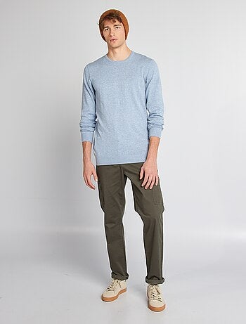 Maglione tinta unita scollo tondo +1m90