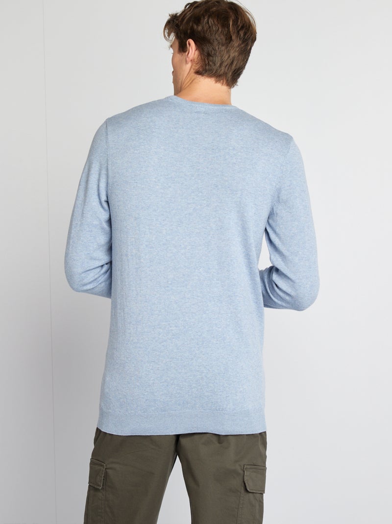 Maglione tinta unita scollo tondo +1m90 BLU - Kiabi