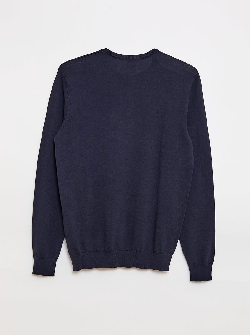 Maglione tinta unita scollo tondo +1m90 blu - Kiabi