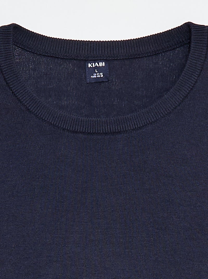 Maglione tinta unita scollo tondo +1m90 blu - Kiabi