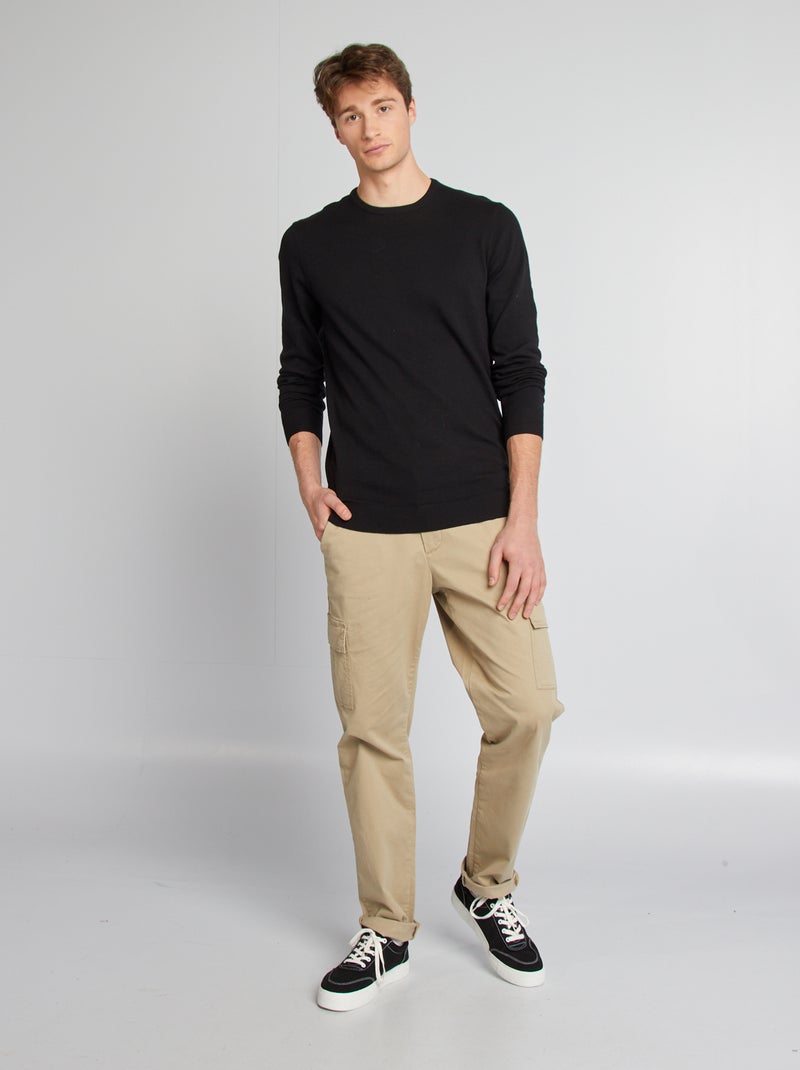 Maglione tinta unita scollo tondo +1m90 Nero - Kiabi