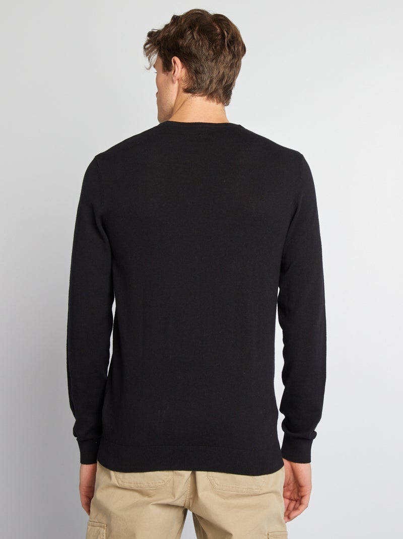 Maglione tinta unita scollo tondo +1m90 Nero - Kiabi