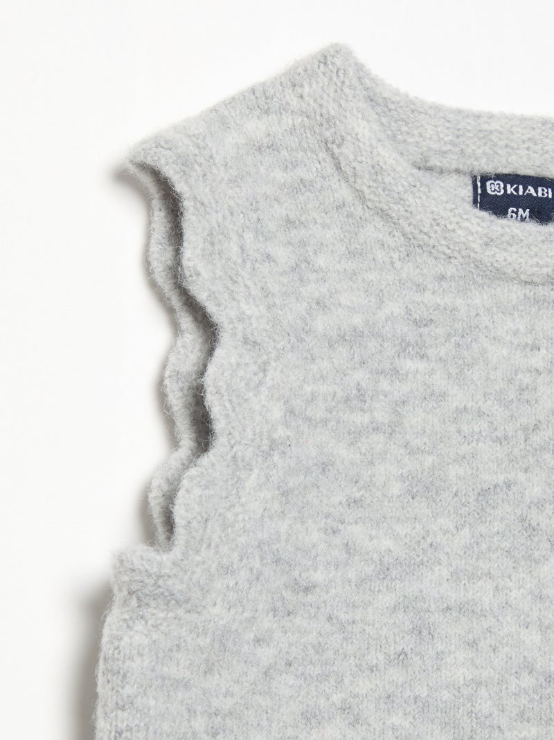 Maglione tinta unita senza maniche Grigio - Kiabi